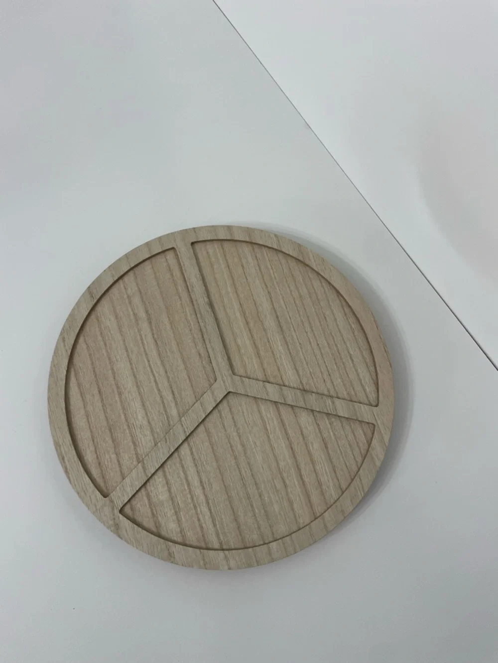 3 Pack Lazy Susan Natural Wood Fiber 3-Section Table Topper Organization Decor